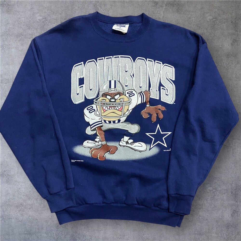 CSA Vintage 1996 NFL Dallas Cowboys Taz Navy Blue Sweatshirt Men's Size XL